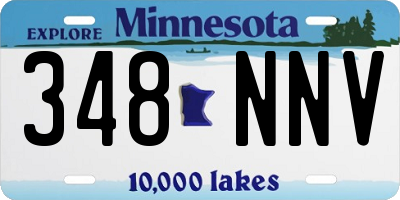 MN license plate 348NNV
