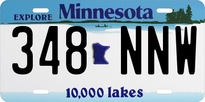 MN license plate 348NNW