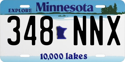 MN license plate 348NNX
