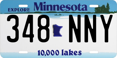 MN license plate 348NNY