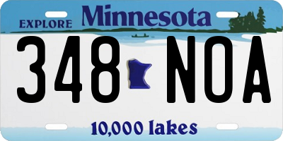 MN license plate 348NOA