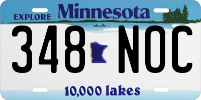 MN license plate 348NOC