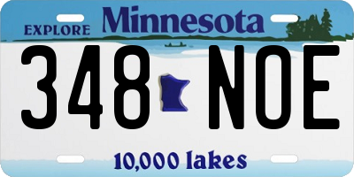 MN license plate 348NOE