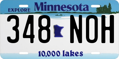 MN license plate 348NOH