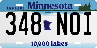 MN license plate 348NOI