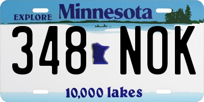 MN license plate 348NOK