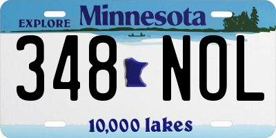 MN license plate 348NOL