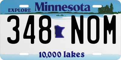 MN license plate 348NOM