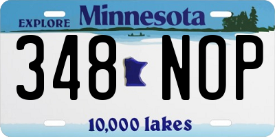 MN license plate 348NOP