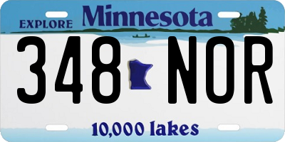 MN license plate 348NOR