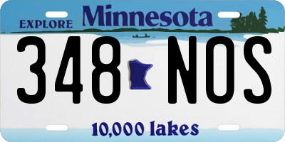MN license plate 348NOS