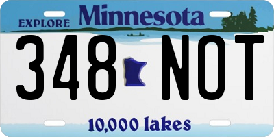 MN license plate 348NOT