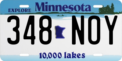 MN license plate 348NOY