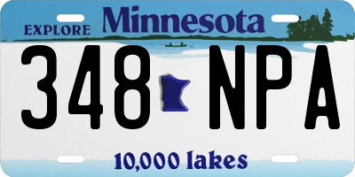 MN license plate 348NPA