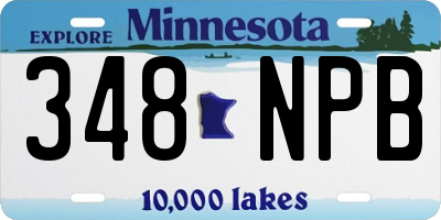 MN license plate 348NPB