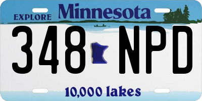 MN license plate 348NPD