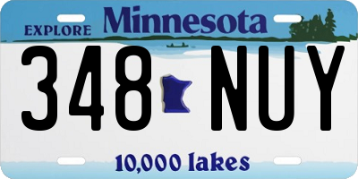 MN license plate 348NUY