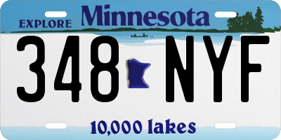 MN license plate 348NYF