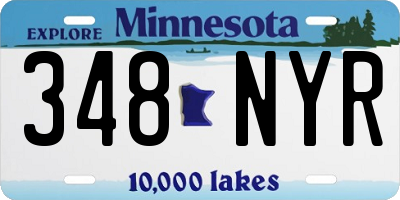 MN license plate 348NYR