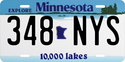 MN license plate 348NYS