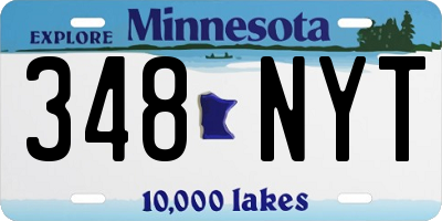MN license plate 348NYT