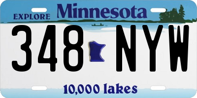 MN license plate 348NYW