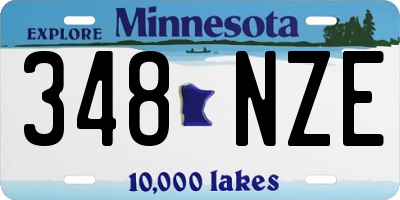 MN license plate 348NZE