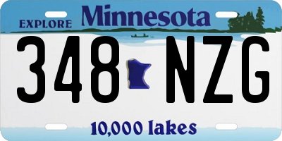 MN license plate 348NZG