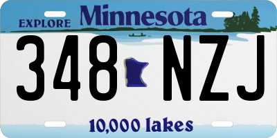 MN license plate 348NZJ