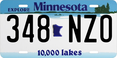 MN license plate 348NZO
