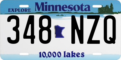 MN license plate 348NZQ
