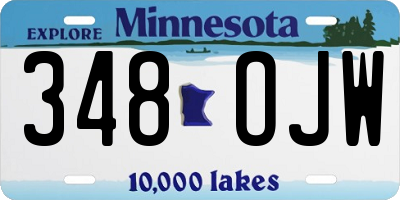MN license plate 348OJW