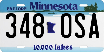 MN license plate 348OSA