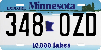 MN license plate 348OZD