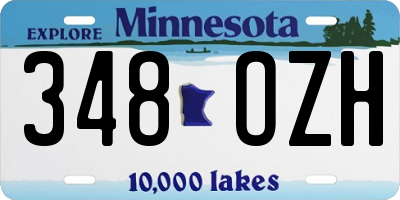 MN license plate 348OZH