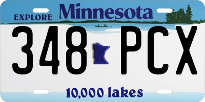 MN license plate 348PCX