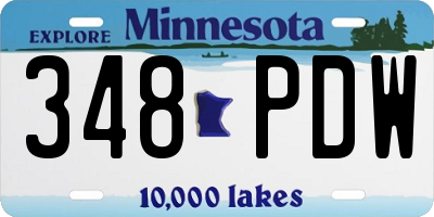 MN license plate 348PDW