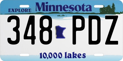 MN license plate 348PDZ