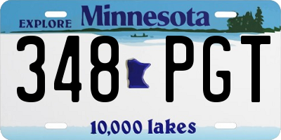 MN license plate 348PGT