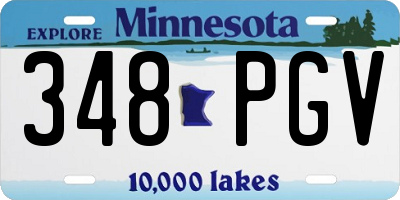 MN license plate 348PGV