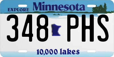 MN license plate 348PHS