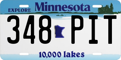 MN license plate 348PIT