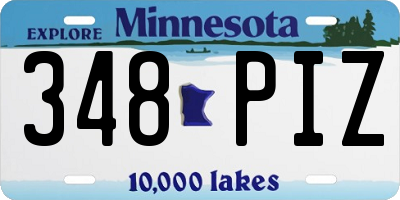 MN license plate 348PIZ