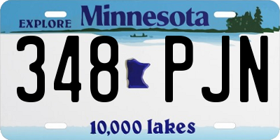 MN license plate 348PJN