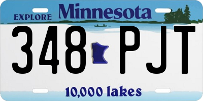 MN license plate 348PJT