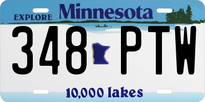 MN license plate 348PTW