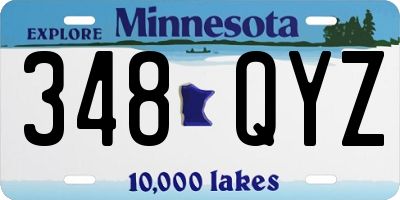 MN license plate 348QYZ