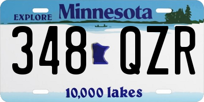 MN license plate 348QZR