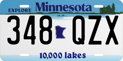MN license plate 348QZX