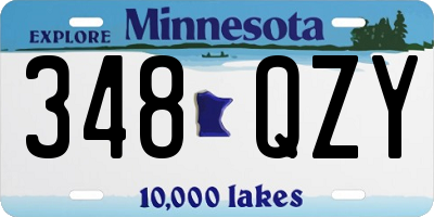 MN license plate 348QZY